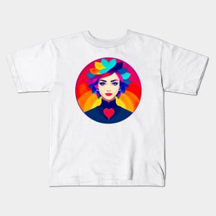 Queen Of Colorful heart Kids T-Shirt